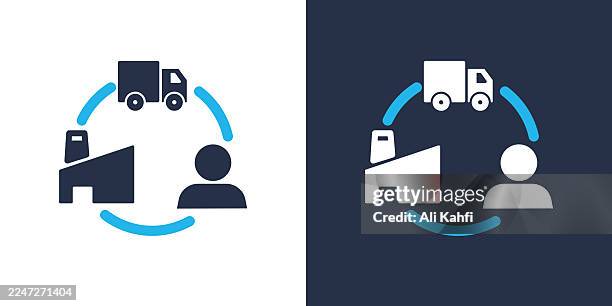 supply chain glyph solid icon. solid icon that can be applied anywhere, simple, pixel perfect and modern style. - making decision stock illustrations