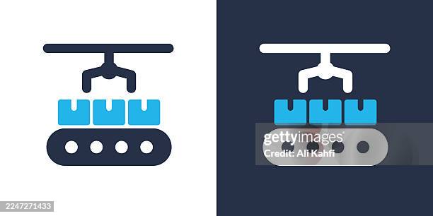 manufacturing glyph solid icon. solid icon that can be applied anywhere, simple, pixel perfect and modern style. - process improvement stock illustrations