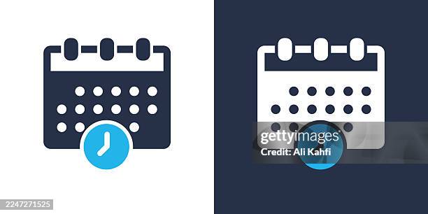scheduling glyph solid icon. solid icon that can be applied anywhere, simple, pixel perfect and modern style. - process improvement stock illustrations