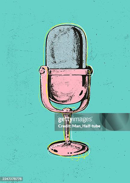 microphone pop art - karaoke stock illustrations