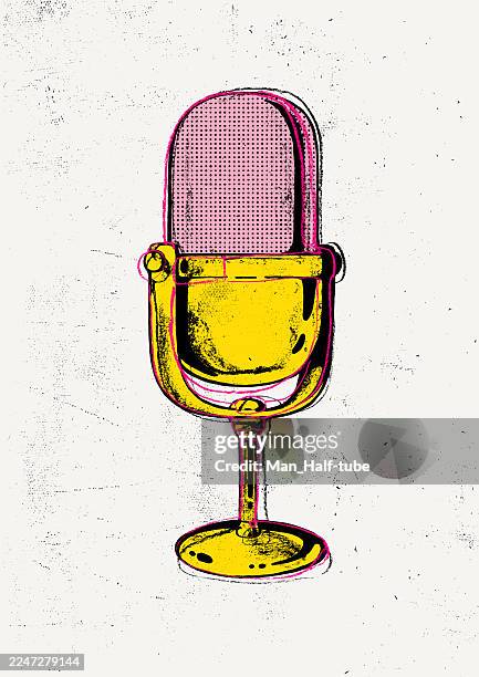 microphone pop art - microphone stand stock illustrations