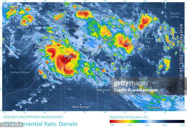 torrential rain 20251116 18utc precipitation map darwin - darwin stock illustrations