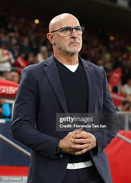 Luis De La Fuente, Head Coach of Spain, looks on prior to the FIFA World Cup 2026 qualifier match between Spain and Türkiye at Estadio de La Cartuja...