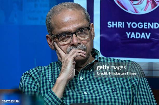 Economist Prabhakar Parakala during a press conference on titled "SIR: A Challenge for Universal Adult Franchise," organized by The Educationists'...