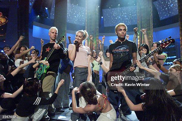 No Doubt rehearsed for their appearance on 'My VH1 Music Awards' at the Shrine Auditorium, Los Angeles, Ca. 11/28/00. The show will be held Thur.,...