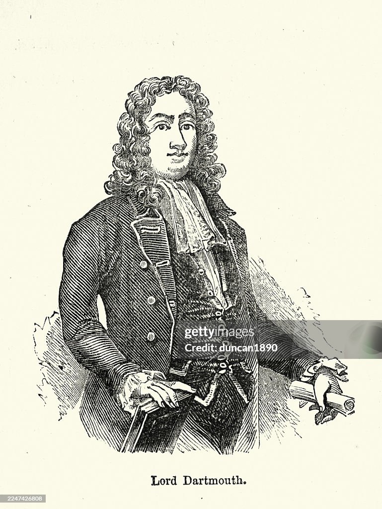 William Legge, 1st Earl of Dartmouth, English British History, 18th Century, Vintage illustration