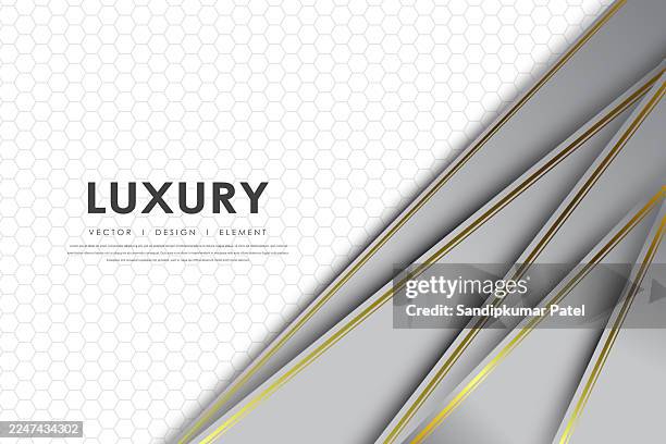 grey silver abstract luxury background with golden outlines - bronze background stock illustrations