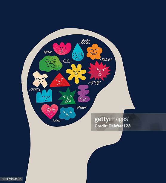 different emotions - worried stock illustrations