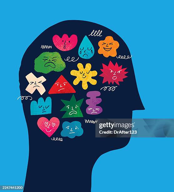 different emotions - mood swing stock illustrations