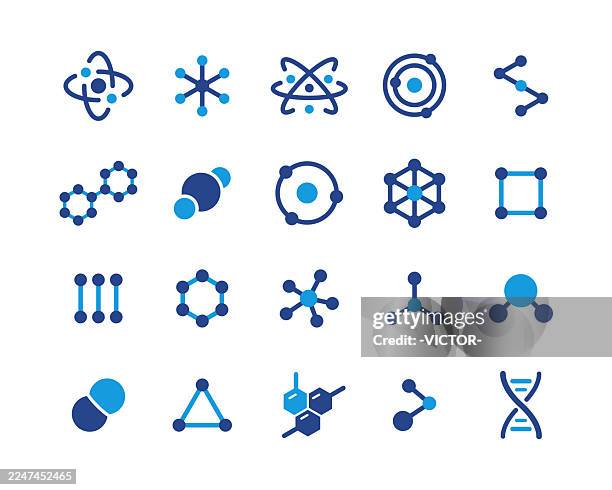 molecule icons - classic graphic series - enzyme stock illustrations