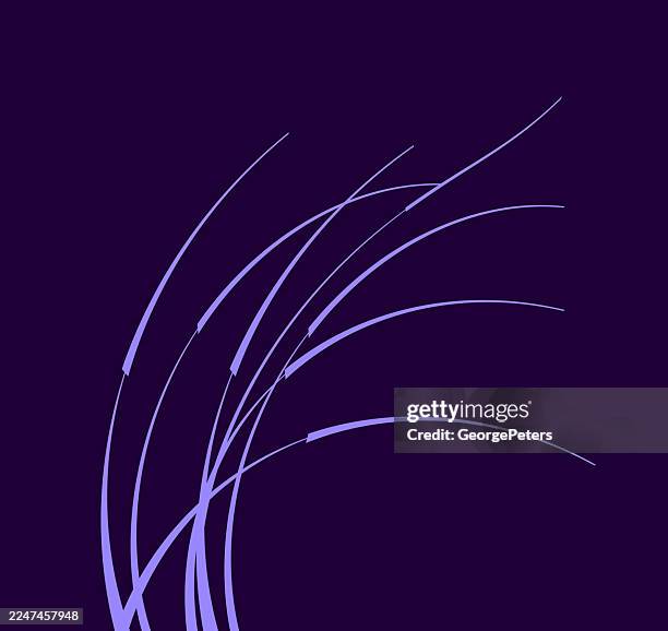 flowing tall grass line art abstract background - lavender fields stock illustrations