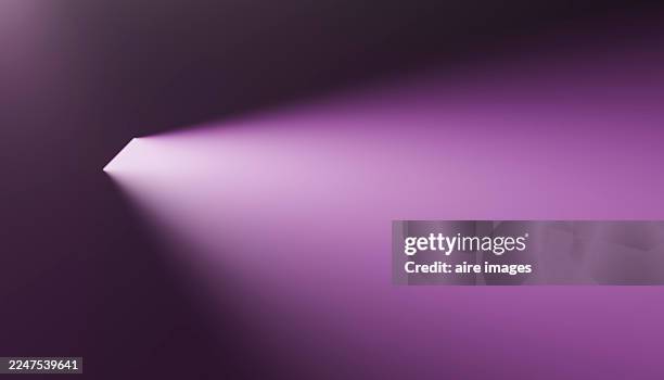 purple light beam entering dark abstract space - light breaking through stock pictures, royalty-free photos & images