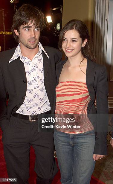 Colin Farrell and Amelia Warner at the premiere of 'Castaway' at the Village Theater in Los Angeles, Ca. 12/7/00.