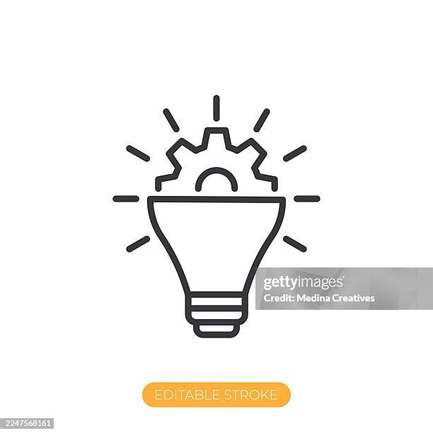 technical idea icon. editable stroke thin line icon - solving issues stock illustrations