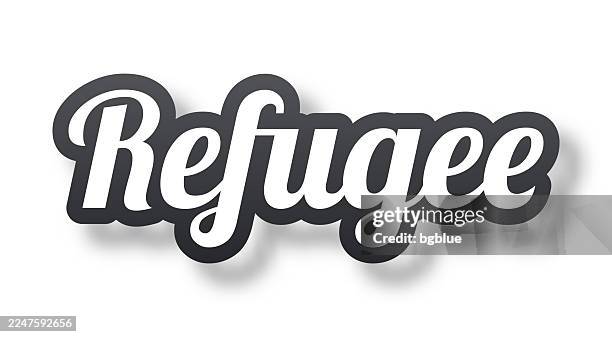 refugee - 3d text with shadow on white background - immigration detention center stock illustrations
