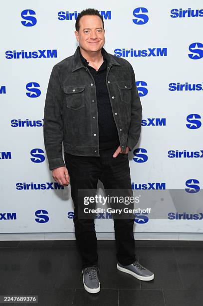 Brendan Fraser visits SiriusXM Studios on November 20, 2025 in New York City.