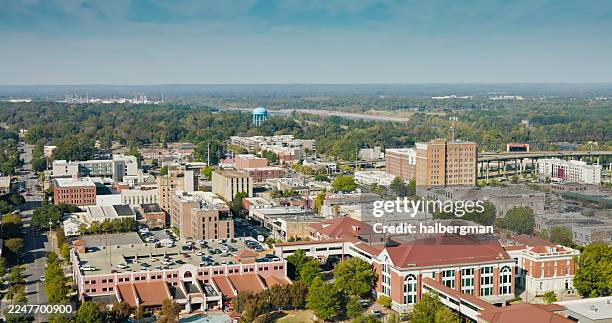 drone view of tuscaloosa, alabama on a sunny day - tuscaloosa stock pictures, royalty-free photos & images