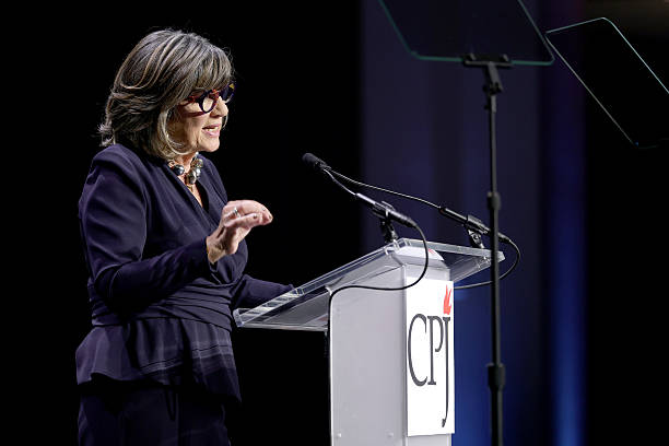 Christiane Amanpour speaks onstage during the 2025 CPJ International Press Freedom Awards at The Glasshouse on November 20, 2025 in New York City.