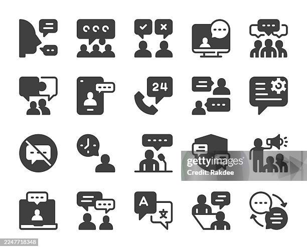 speaking - icons - language translator stock illustrations