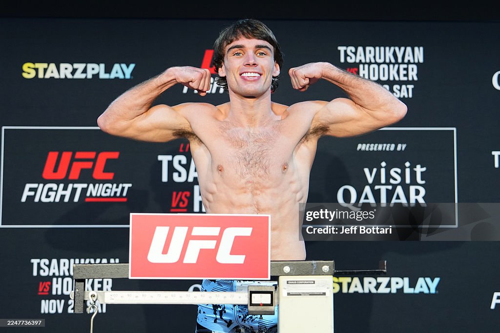 Luke Riley Ufc Luke Riley of England poses on the scale during the UFC Fight Night ...