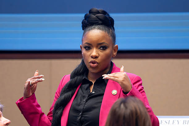 Los Angeles, CA Rep. Jasmine Crockett at a hearing to examine the unlawful detention of U.S. Citizens and immigrants by federal immigration agents at...
