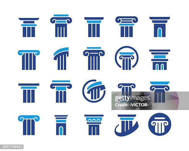 stockillustraties, clipart, cartoons en iconen met column icons - classic graphic series - romeins