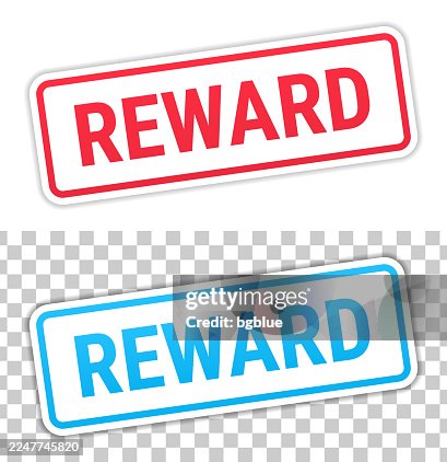 Reward - Red and Blue labels on blank background Reward - Red and Blue labels on blank background