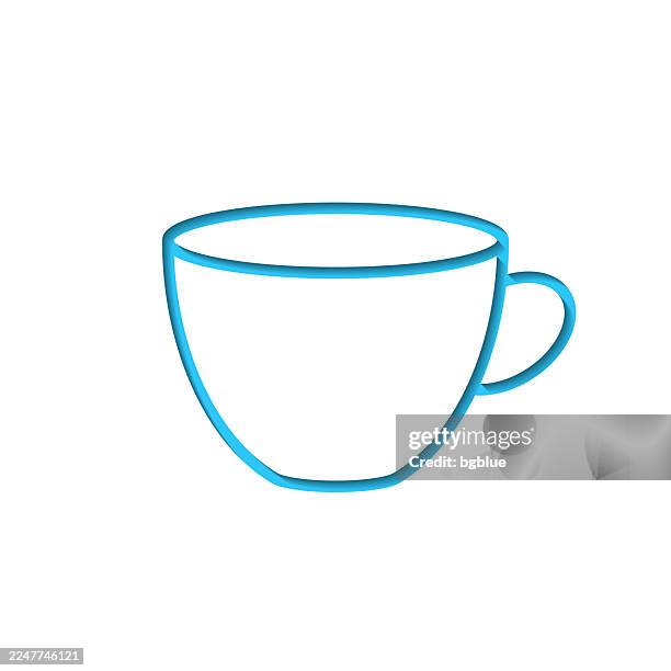 cup. icon cut out on white paper with blue background - coffee stencil stock illustrations