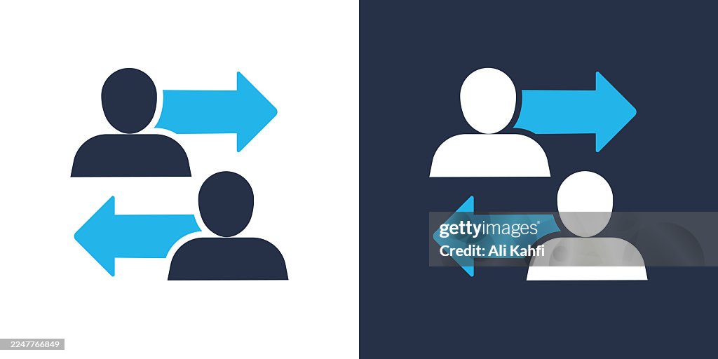 Employee Swap glyph solid icon. Solid icon that can be applied anywhere, simple, pixel perfect and modern style.