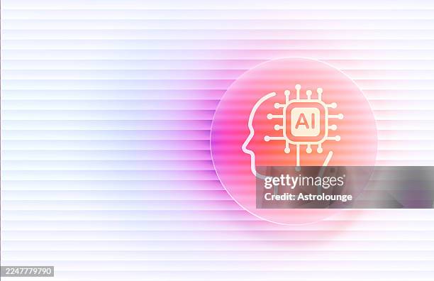 ai symbol on ribbed glass gradient background. - software development background stock illustrations