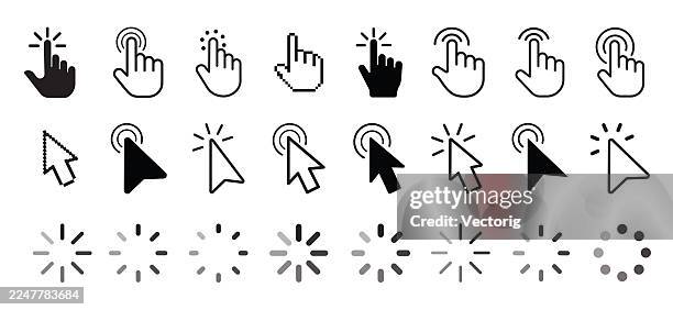 cursor and loading icon set - mouse pointer stock illustrations