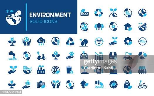 Environment glyph solid icons. Containing ecology, nature, sustainbility, recycle solid icons collection. Vector illustration. Perfect pixel on clean white background Environment glyph solid icons. Containing ecology, nature, sustainbility, recycle solid icons collection. Vector illustration. Perfect pixel on clean white background