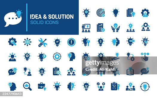 Solution glyph solid icons. Containing problem solving, advice, idea solid icons collection. Vector illustration. Perfect pixel on clean white background Solution glyph solid icons. Containing problem solving, advice, idea solid icons collection. Vector illustration. Perfect pixel on clean white background