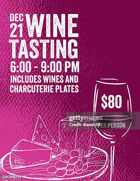 ilustraciones, imágenes clip art, dibujos animados e iconos de stock de plantilla de evento de cata de vinos con elementos de vino poco fiables - bar bottles background