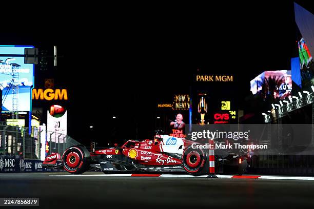Charles Leclerc of Monaco driving the Scuderia Ferrari SF-25 on track during final practice ahead of the F1 Grand Prix of Las Vegas at Las Vegas...