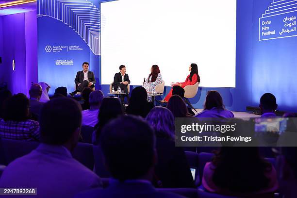 Siddharth Roy Kapur, John Penotti , Mo Abudu and guest attend Industry Days: Session 2 during the Doha Film Festival 2025 on November 21, 2025 in...