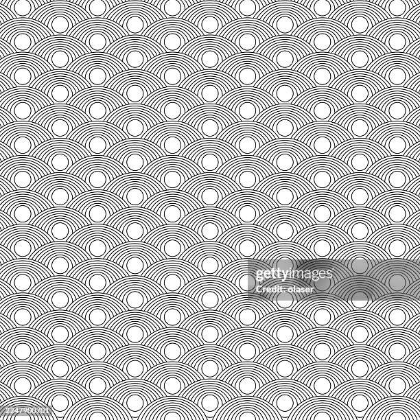 a seamless pattern featuring elegant wave designs with circular elements, perfect for various design applications, offering a classic touch to modern aesthetics. - water surface level stock illustrations