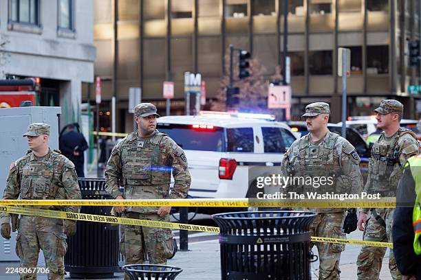 Law enforcement responds to a shooting near the Farragut West WMATA Metro station in Washington, on November 26, 2025.