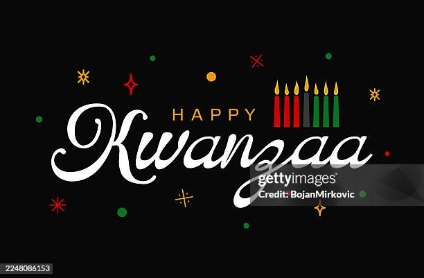 kwanzaa lettering card, background. vector - kwanzaa stock illustrations