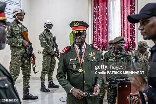 Guinea Bissau Army general Horta N'Tam looks on during the swearing in ceremony as the transition leader and the leader of the High Command in Bissau...