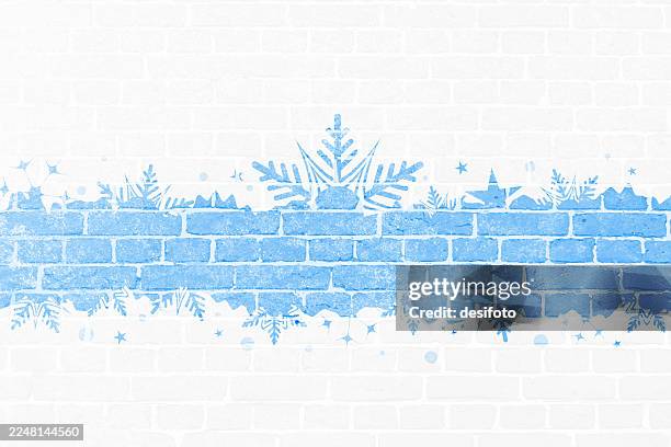 horizontal painted white brick wall soft pastel blue color bordered - whitewashed brick stock illustrations