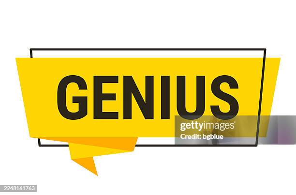 genius - yellow speech bubble on white background - early start stock illustrations