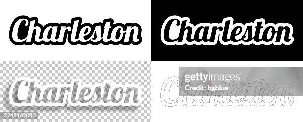 charleston - text for design. blank, white and black backgrounds - line text - charleston sc stock illustrations