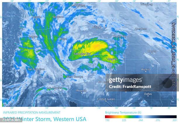 winter storm 20251117 06utc precipitation map western usa - weather radar graphic stock illustrations