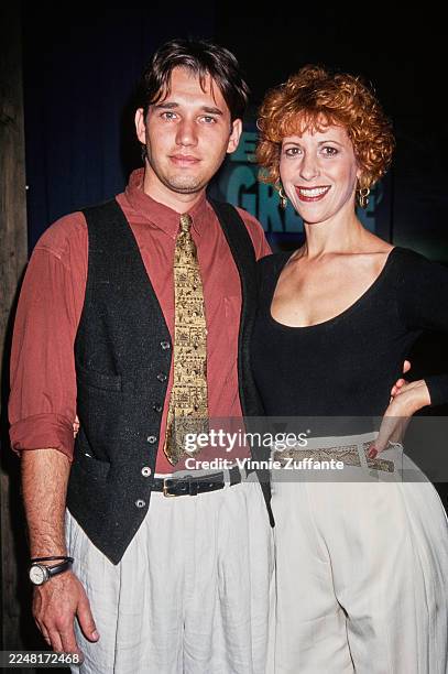 American actress and singer, Ellen Greene and her partner, Tibor Hardik attend the Video Software Dealers Association Convention at the Las Vegas...
