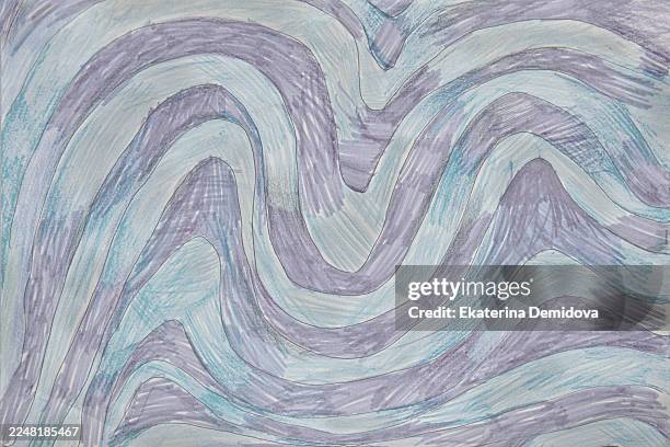 abstract wavy lines creating optical illusion pattern - pencil shading stock pictures, royalty-free photos & images