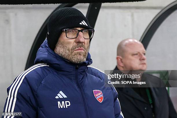 Coach Marek Papszun of Rakow Czestochowa seen during the UEFA Conference League 2025/2026 match between Rakow Czestochowa and SK Rapid Wieden at...