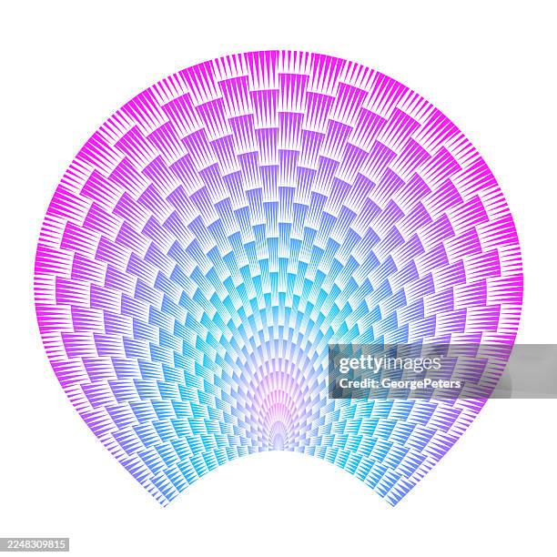 concentric circles and light beams abstract background - energy efficient heating stock illustrations