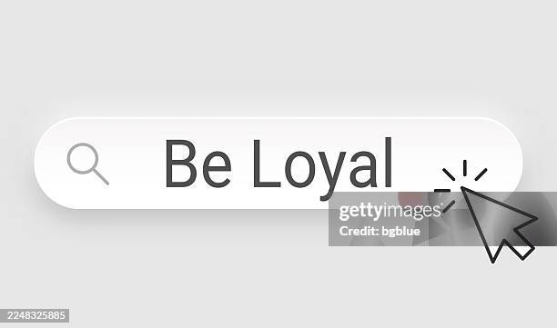 be loyal - search bar with cursor on blank background - solid icons shipping box stock illustrations
