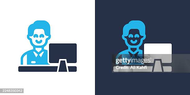 receptionist glyph solid icon. solid icon that can be applied anywhere, simple, pixel perfect and modern style. - mini bar fridge stock illustrations
